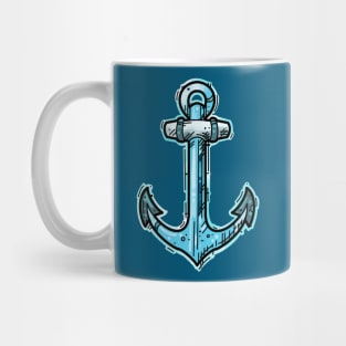 Blue anchor, sailor tattoo sketch style Mug